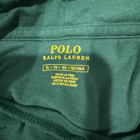 Polo by Ralph Lauren Forest Green Light Weight Hooded Long Sleeve Size XL EUC - Picture 4 of 7